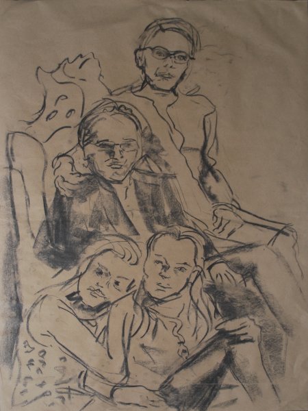 Ölskizze für Familien-Portraitmalerei